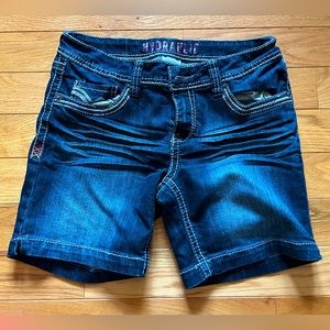 Hydraulic Womens 11 12 Low Rise Bermuda Shorts Denim Jean Medium Wash